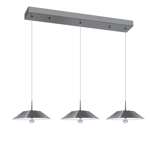 Colgante de led 7.2W de aluminio cromo con cairel assen